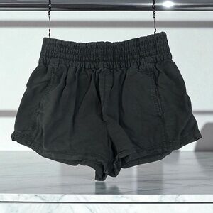 Aerie Black Smocked Waist Casual Shorts Medium